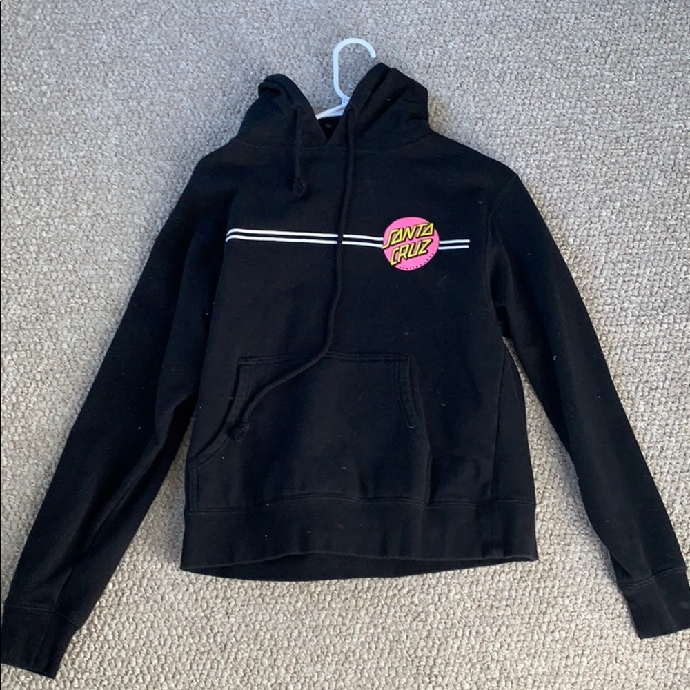 Santa Cruz black hoodie with graphic designs